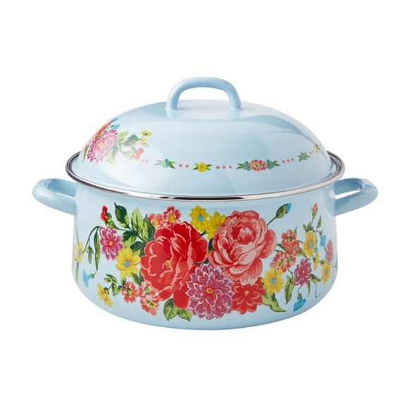 🌺 New Pioneer Woman Sweet Rose 6.4-Quart Enamel on Steel Dutch Oven with Lid - Picture 4 of 9